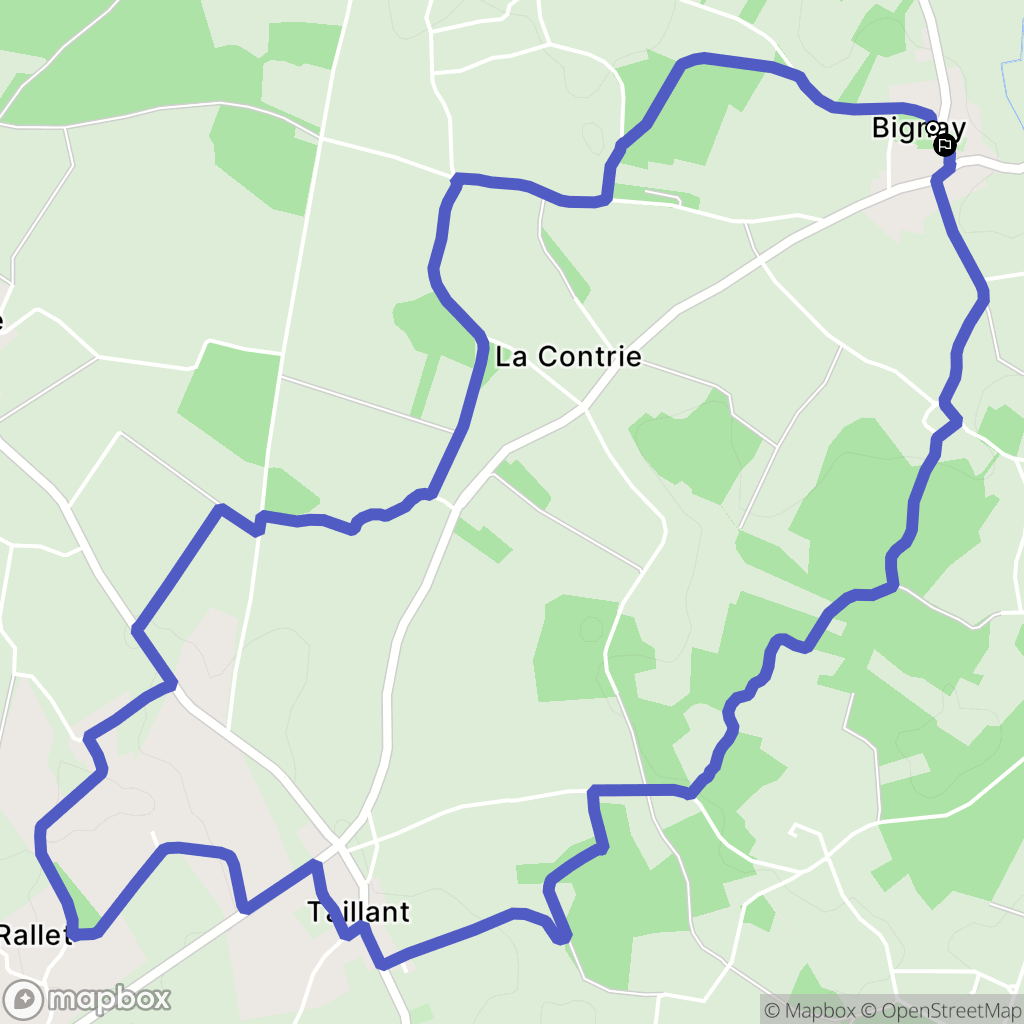 Bignay : carte du parcours de randonnée - France