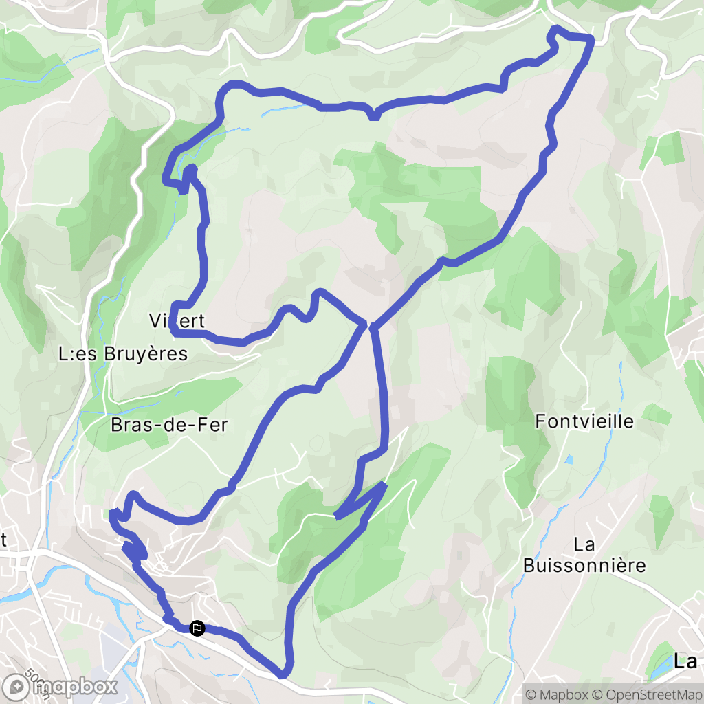 La Tour-en-Jarez : carte du parcours de randonnée - France