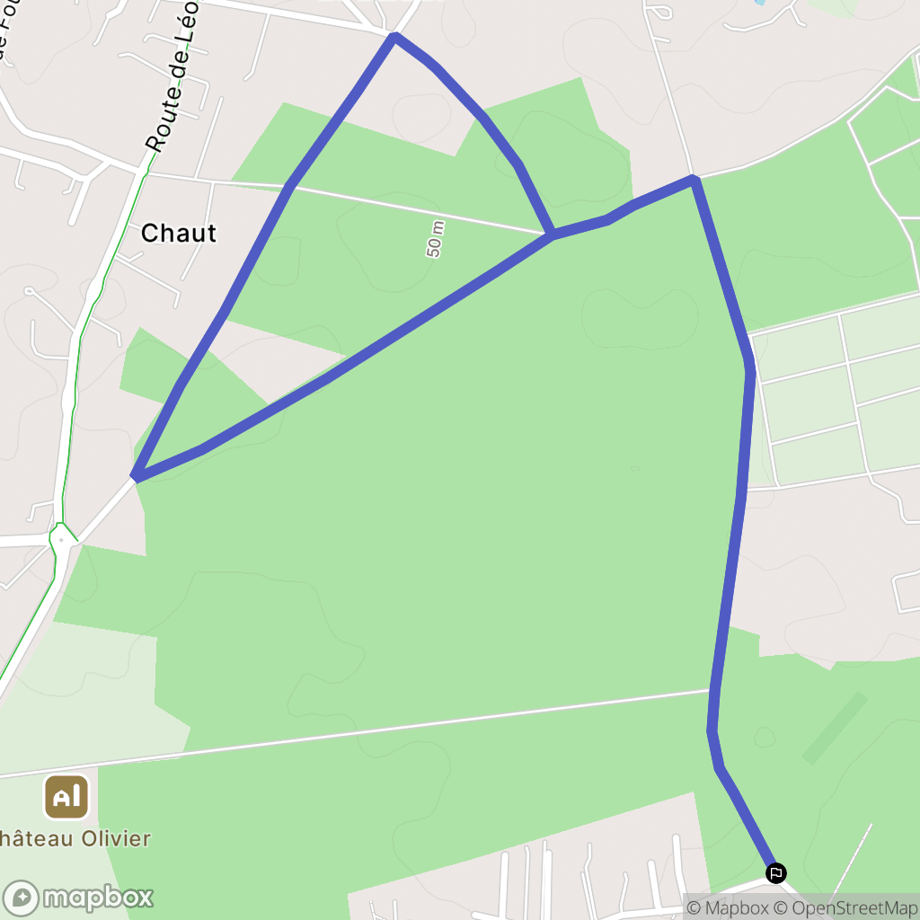 Léognan : carte du parcours de randonnée - France