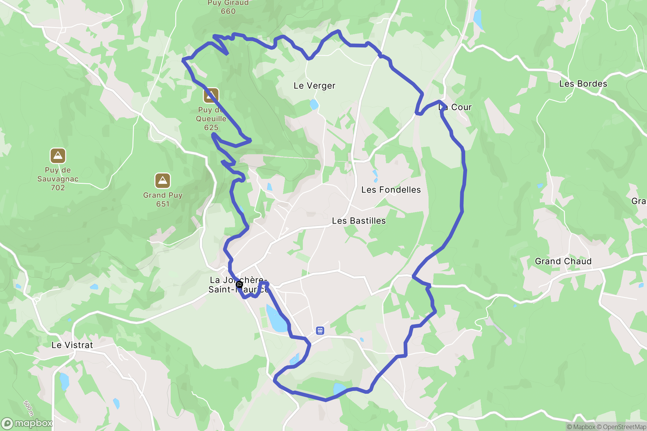 La Jonchère-Saint-Maurice : carte du parcours de randonnée - France