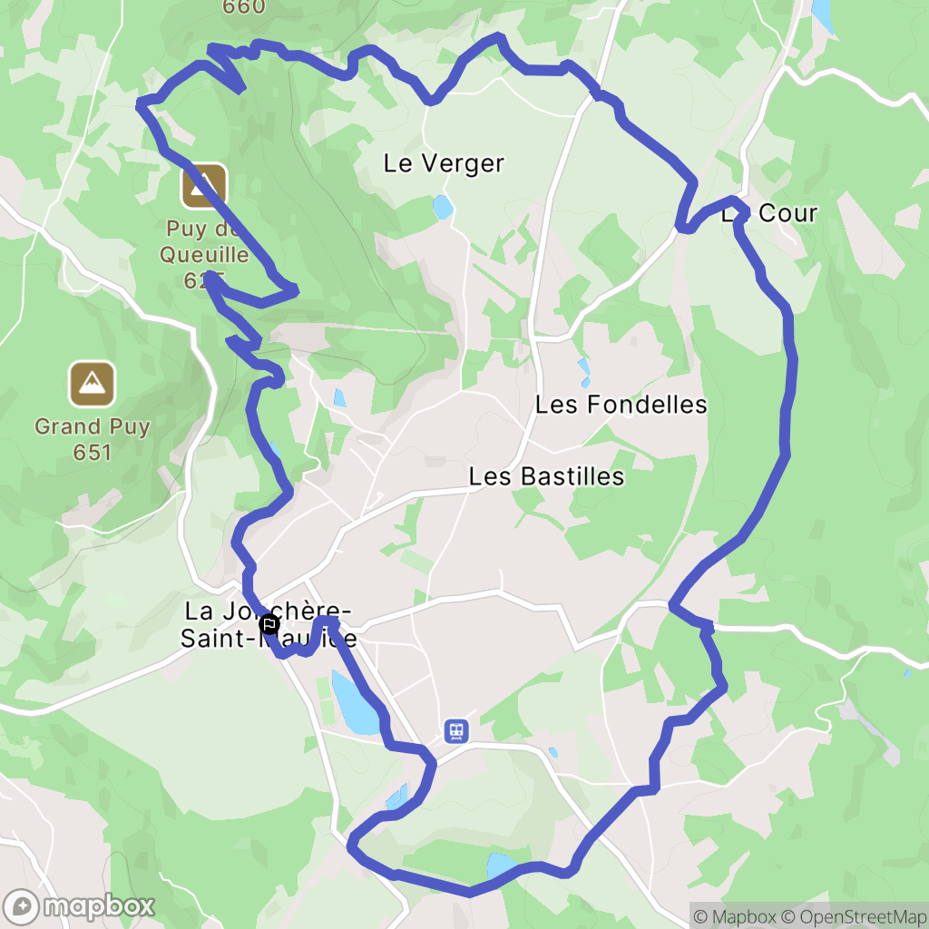 La Jonchère-Saint-Maurice : carte du parcours de randonnée - France