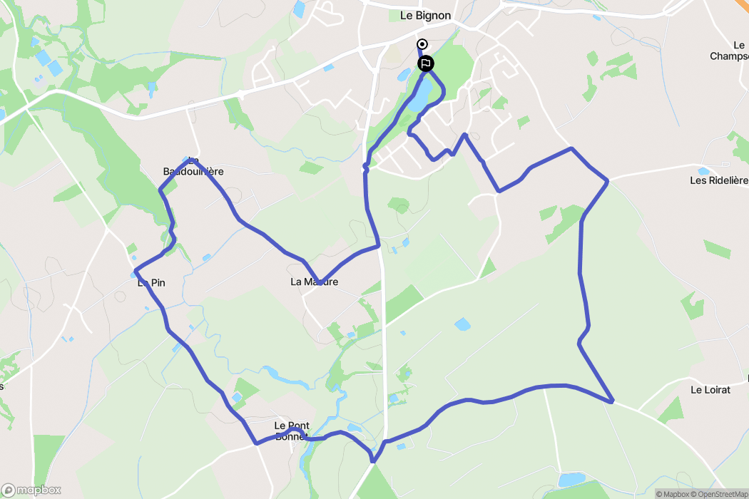 Le Bignon : carte du parcours de randonnée - France
