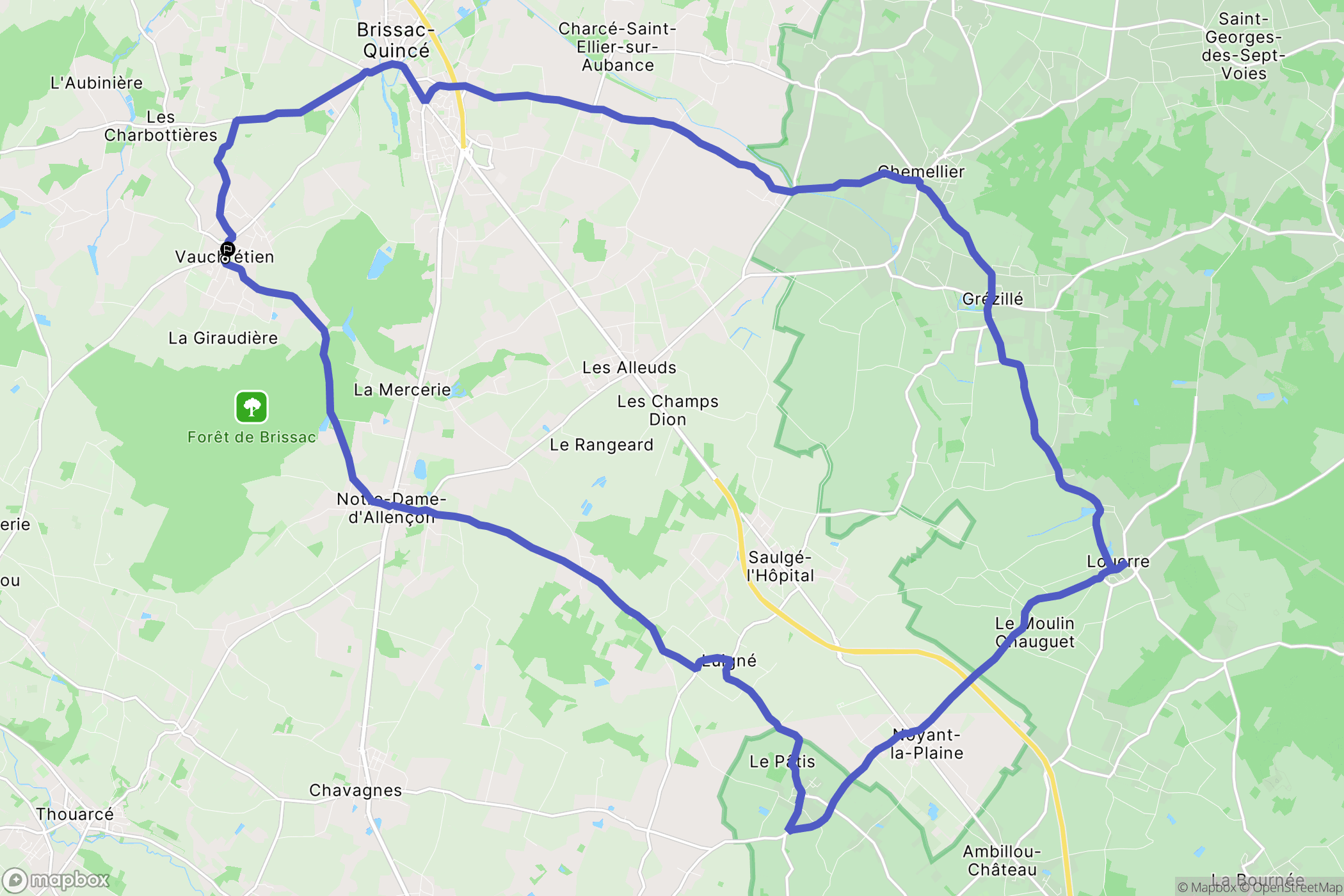 Brissac Loire Aubance : carte du parcours de randonnée - France