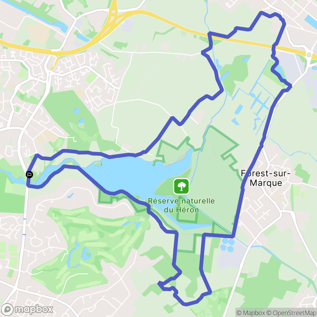 Villeneuve-d'Ascq : carte du parcours de randonnée - France