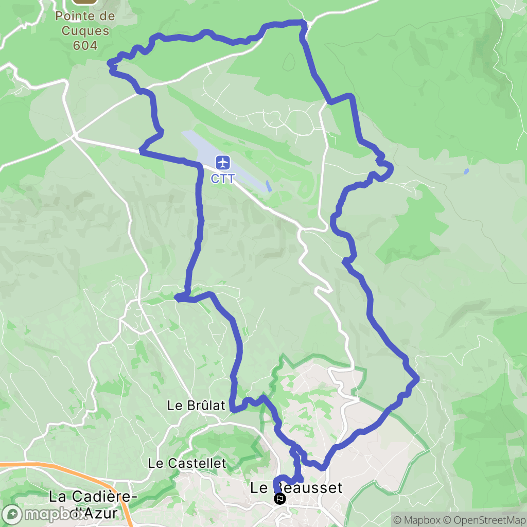 Le Beausset : carte du parcours de randonnée - France