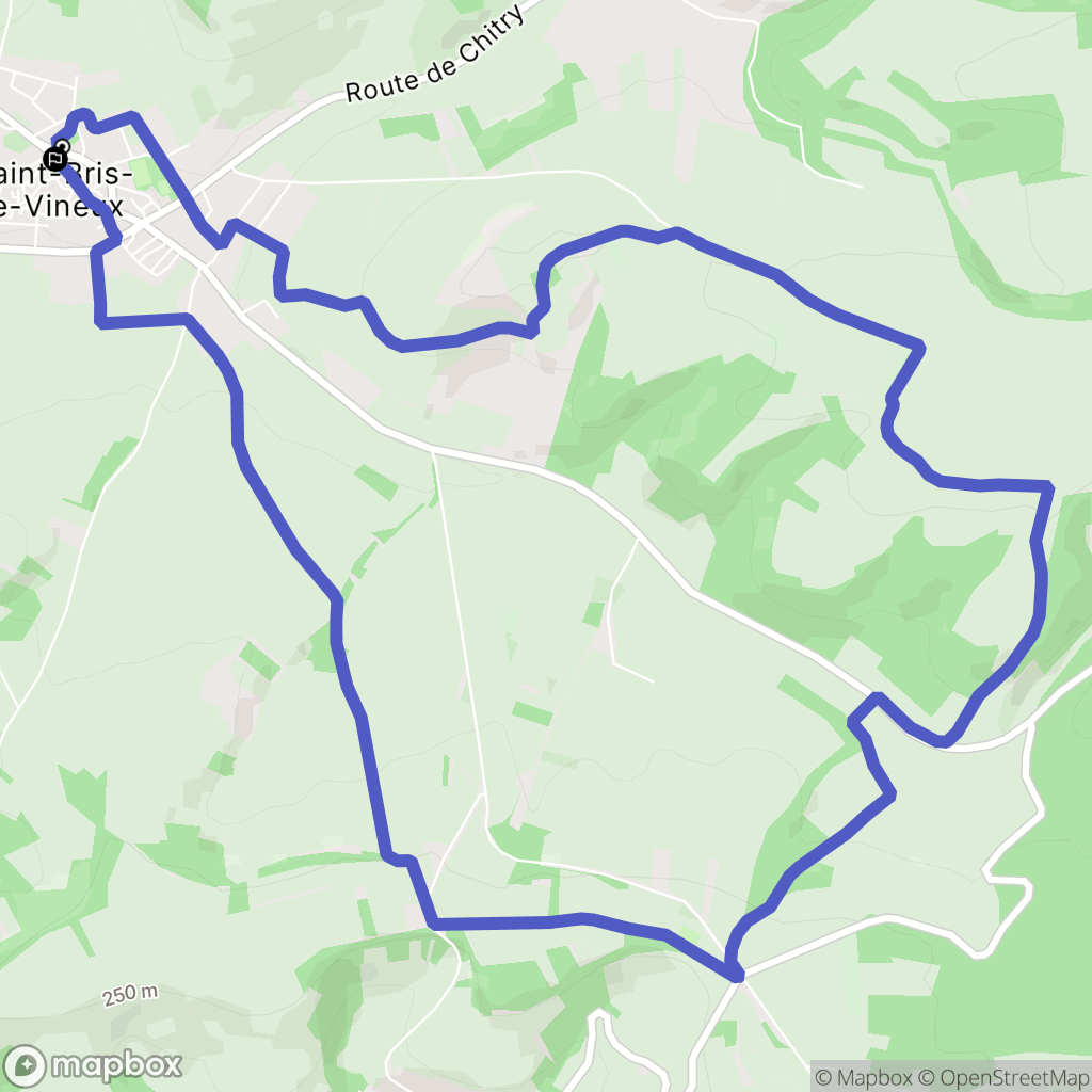 Saint-Bris-le-Vineux : carte du parcours de randonnée - France