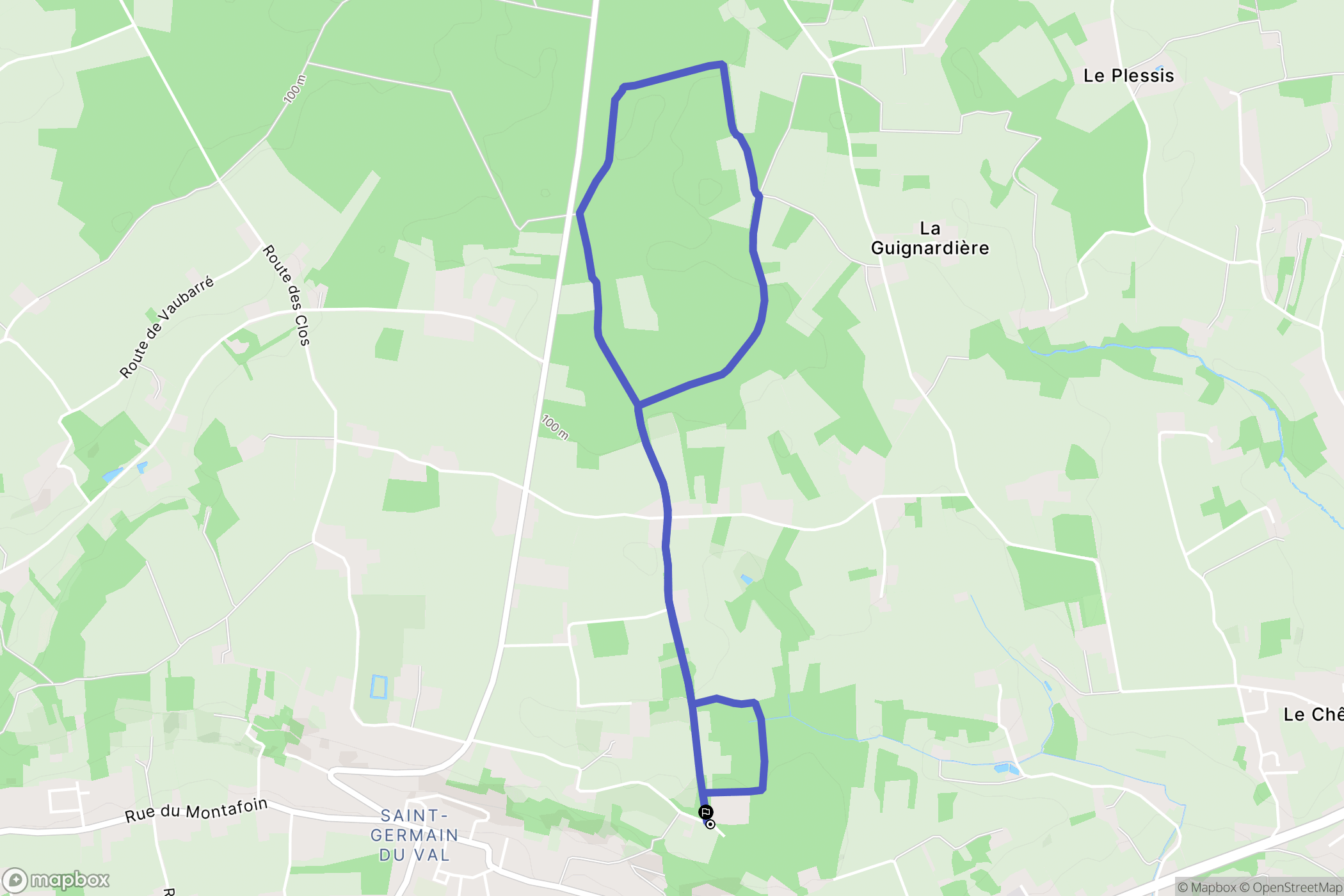 La Flèche : carte du parcours de randonnée - France