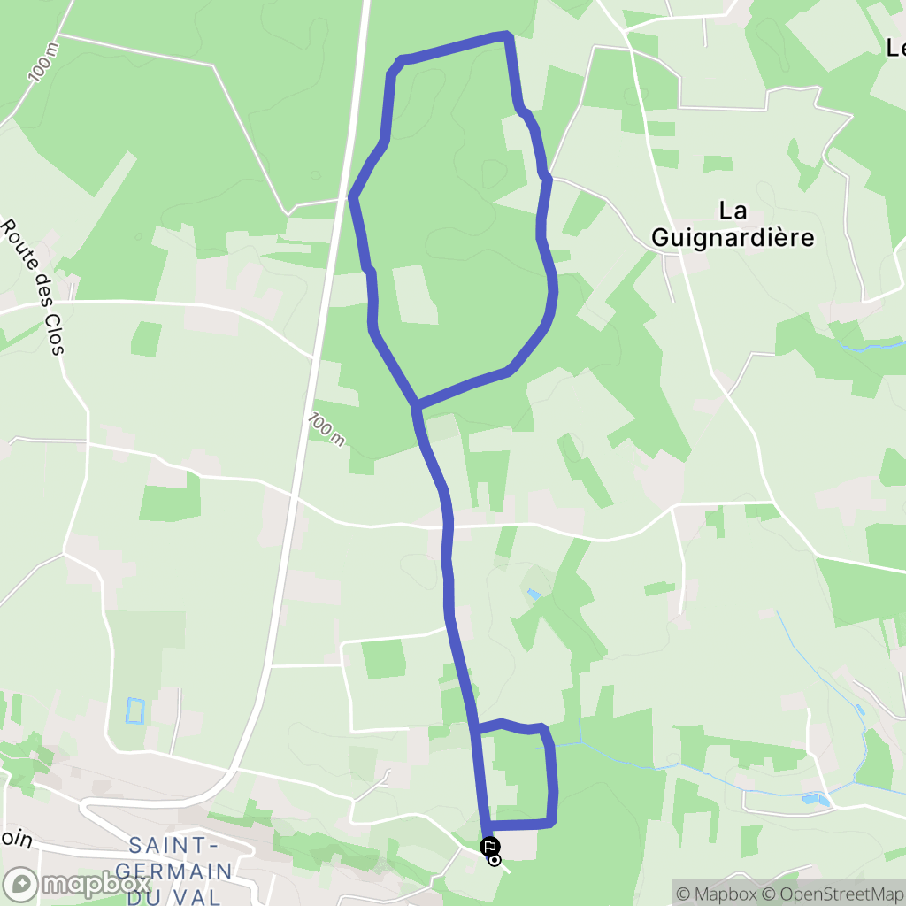 La Flèche : carte du parcours de randonnée - France