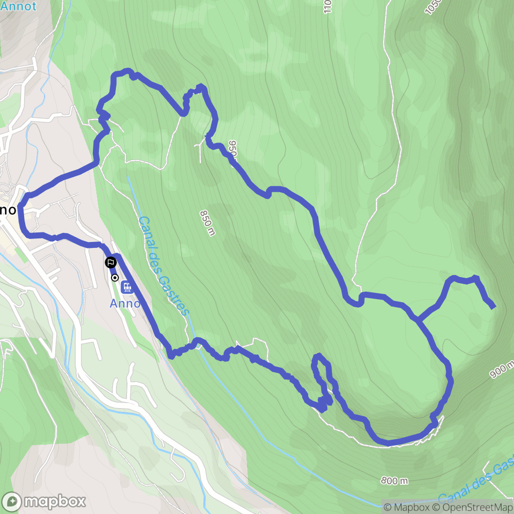 Annot : carte du parcours de randonnée - France