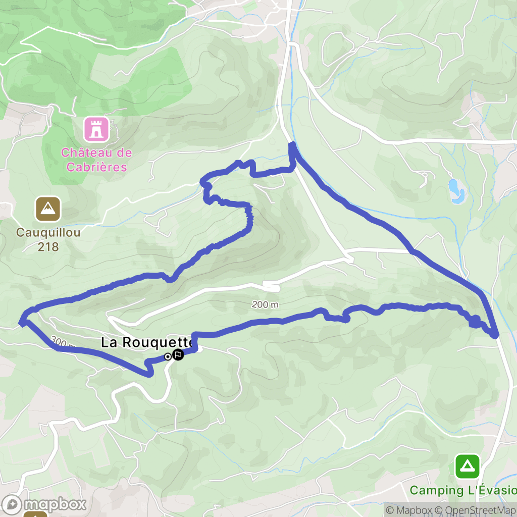 Cabrières : carte du parcours de randonnée - France