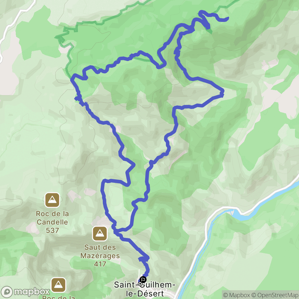 Saint-Guilhem-le-Désert : carte du parcours de randonnée - France