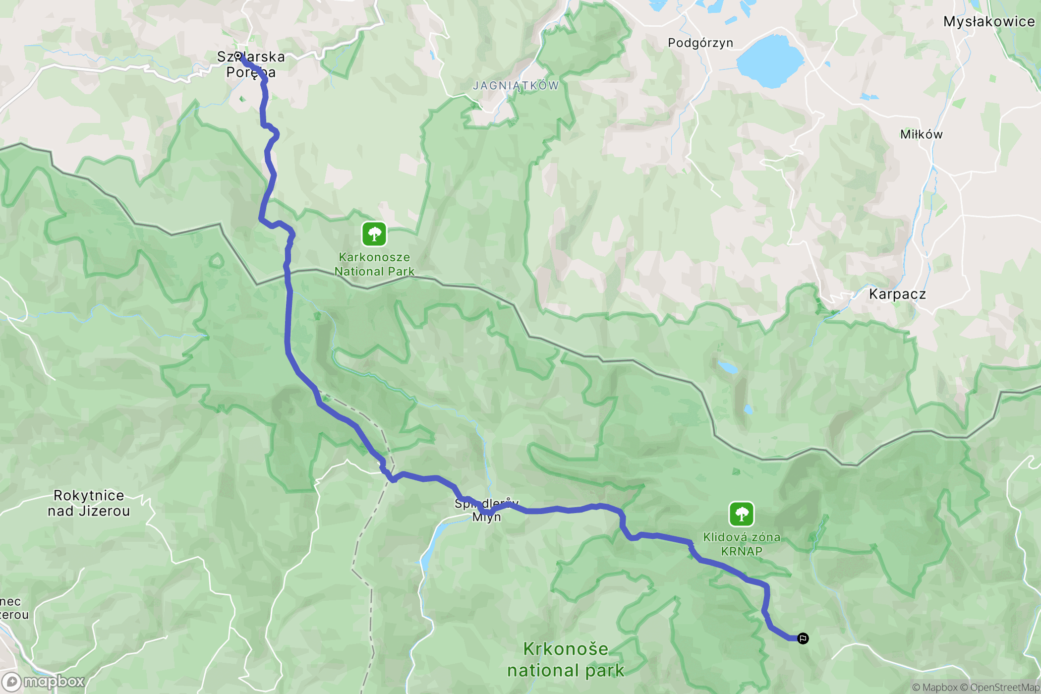 Szklarska Poręba: mapa trasy - Poland
