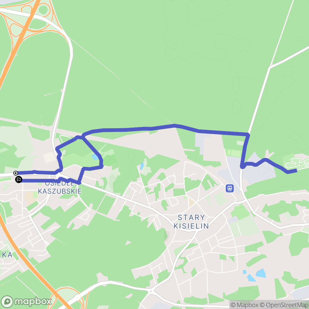 Zielona Góra: mapa trasy - Poland