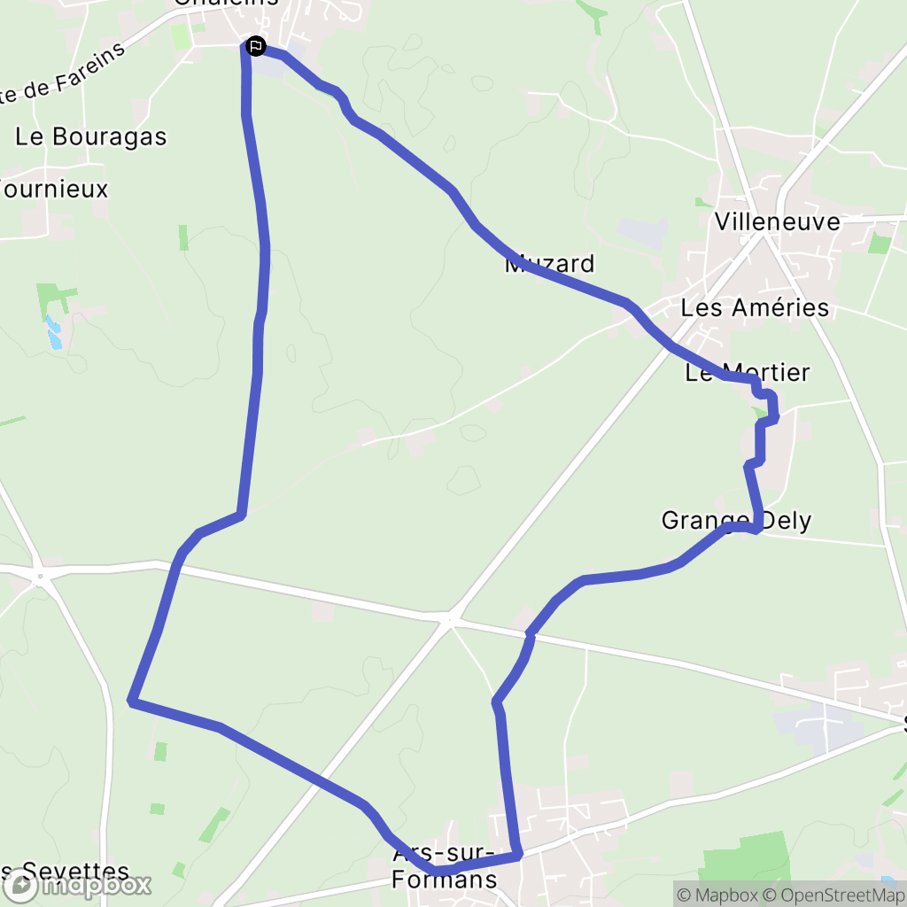 Chaleins : carte du parcours de randonnée - France