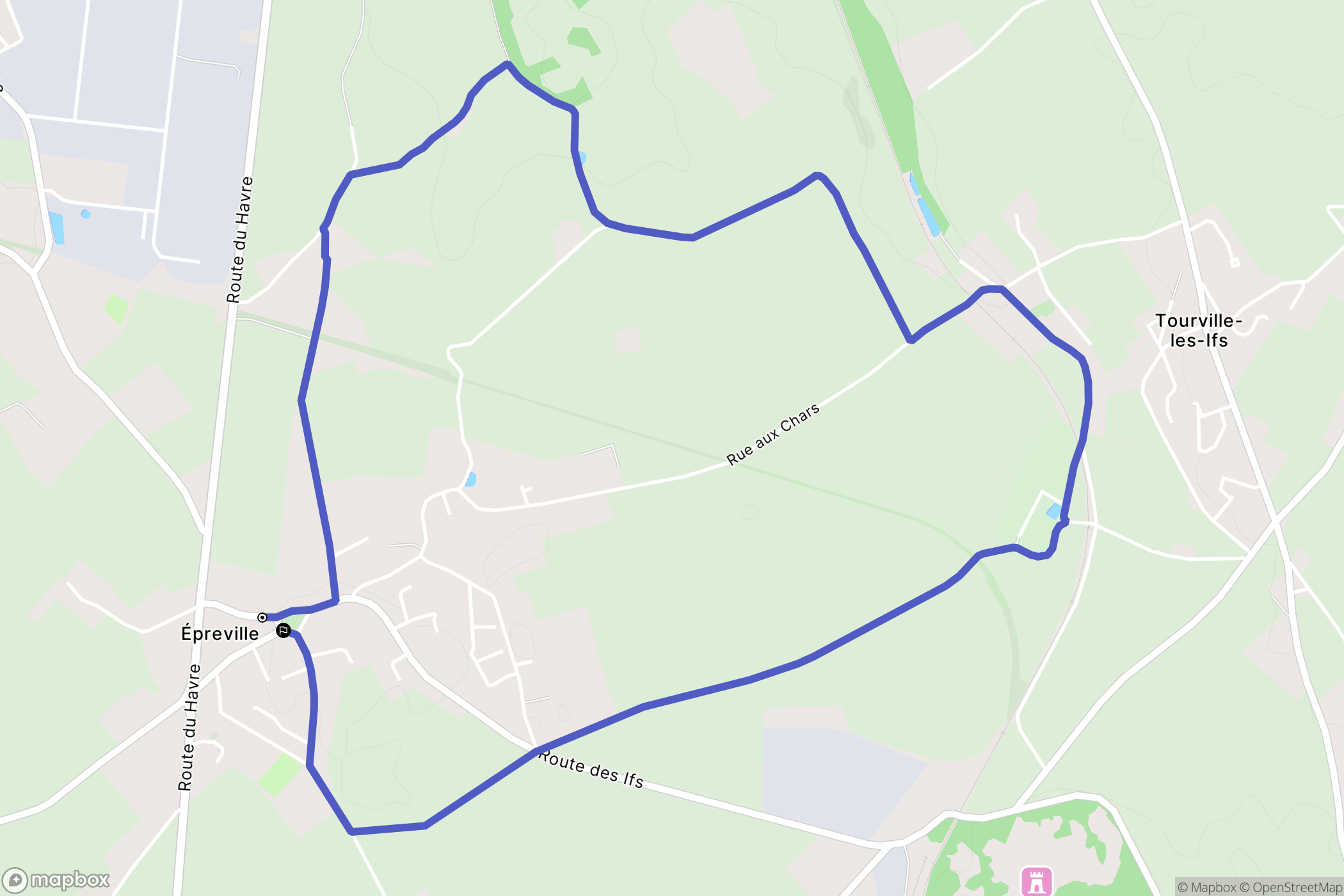 Épreville : carte du parcours de randonnée - France