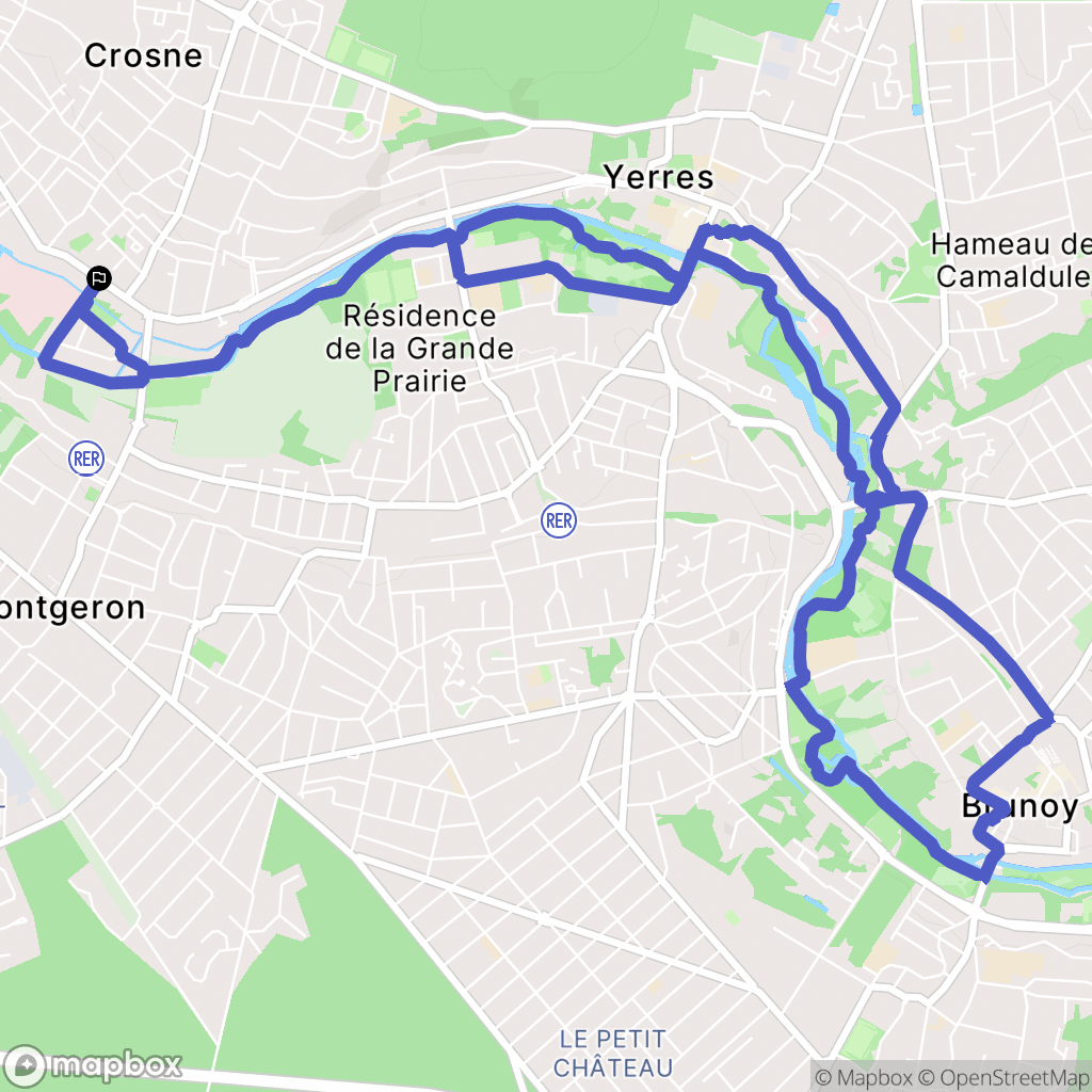 Crosne : carte du parcours de randonnée - France