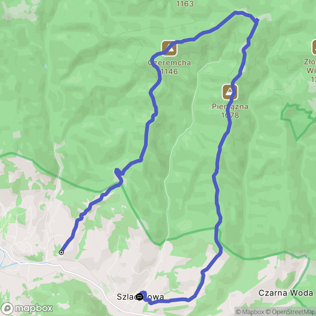 Szczawnica: mapa trasy - Poland