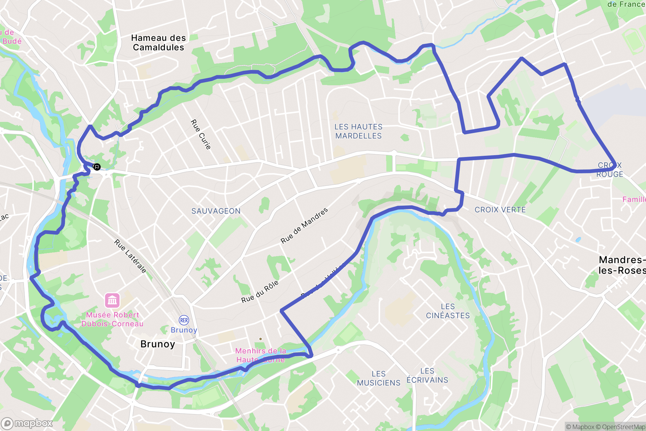 Yerres : carte du parcours de randonnée - France