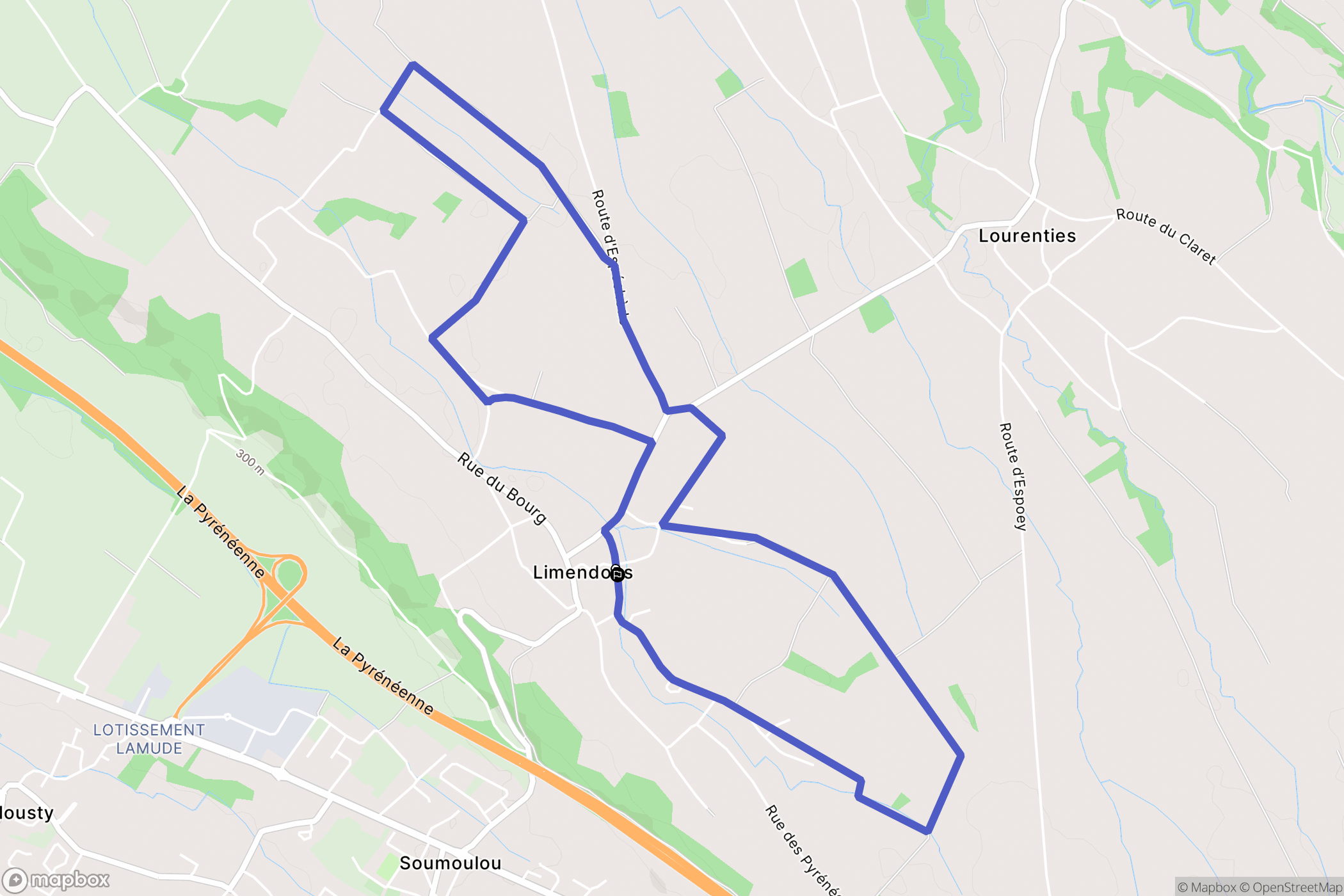 Limendous : carte du parcours de randonnée - France