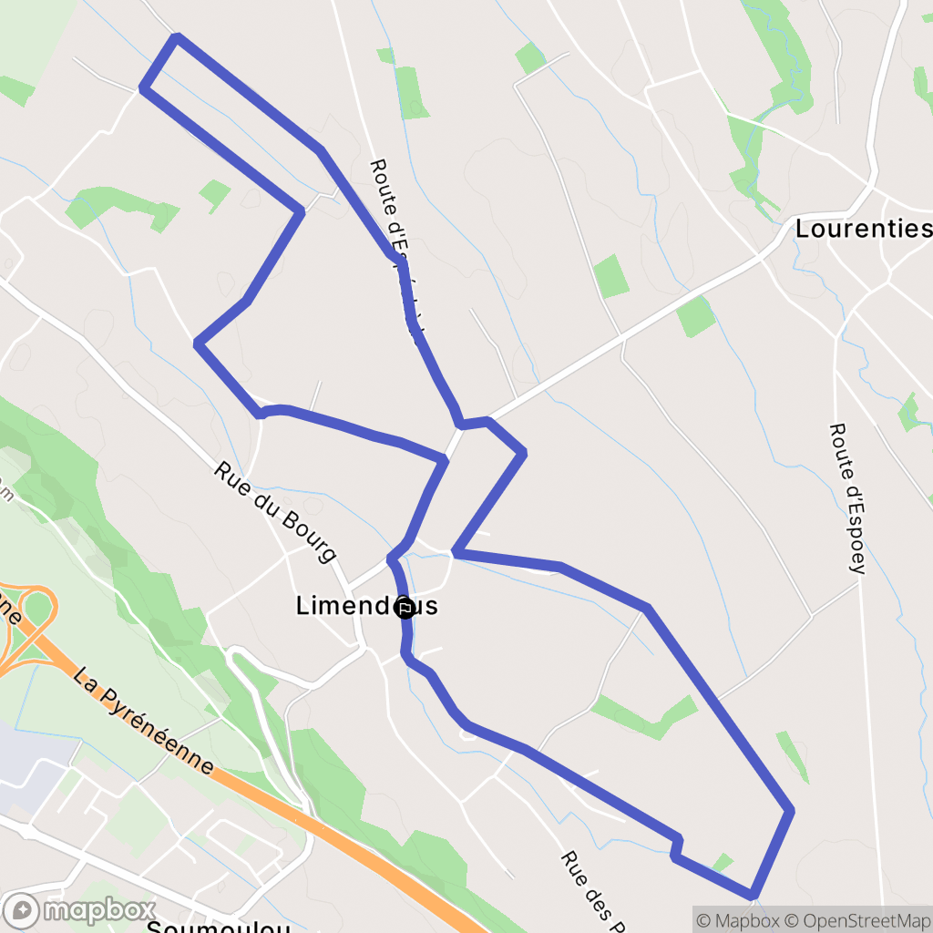 Limendous : carte du parcours de randonnée - France