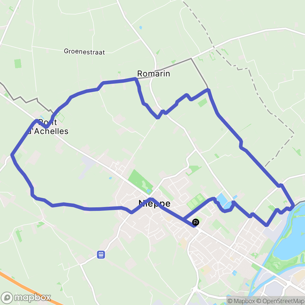 Nieppe : carte du parcours de randonnée - France