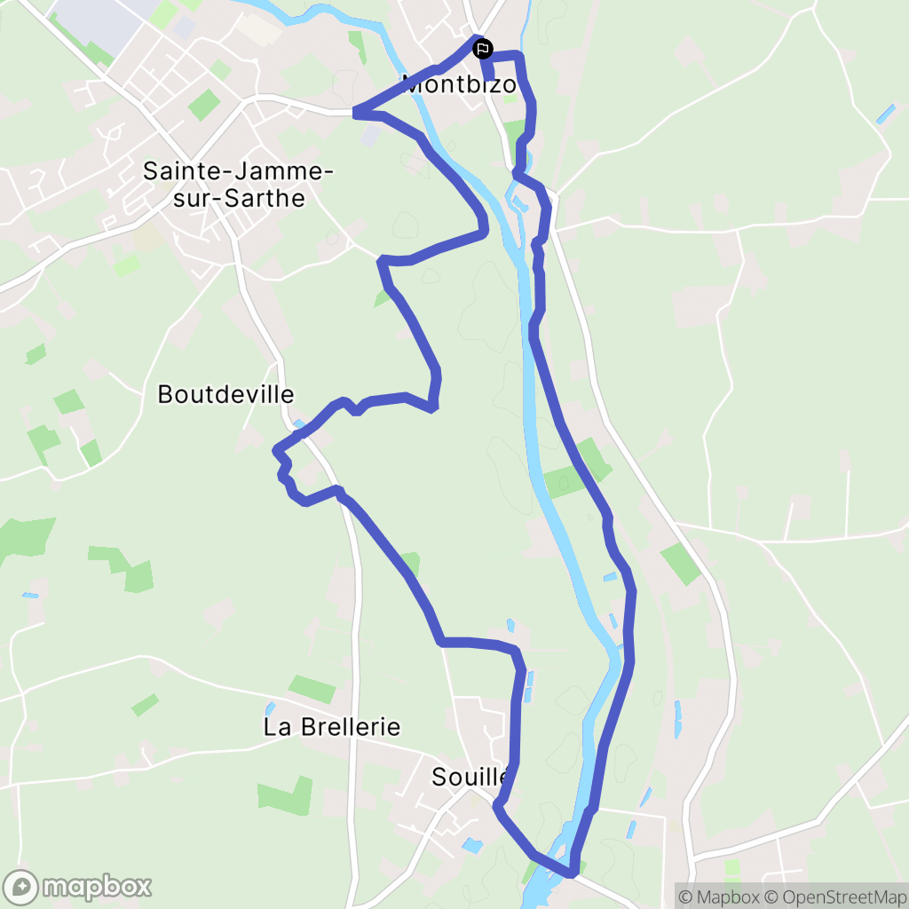 Montbizot : carte du parcours de randonnée - France