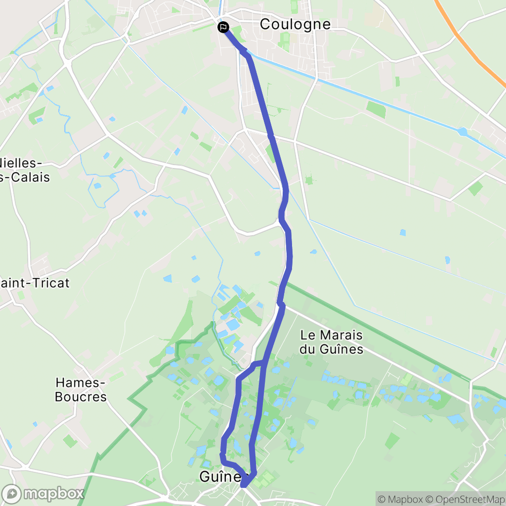 Coulogne : carte du parcours de randonnée - France