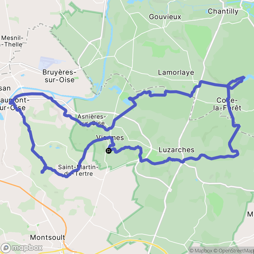 Viarmes : carte du parcours de randonnée - France