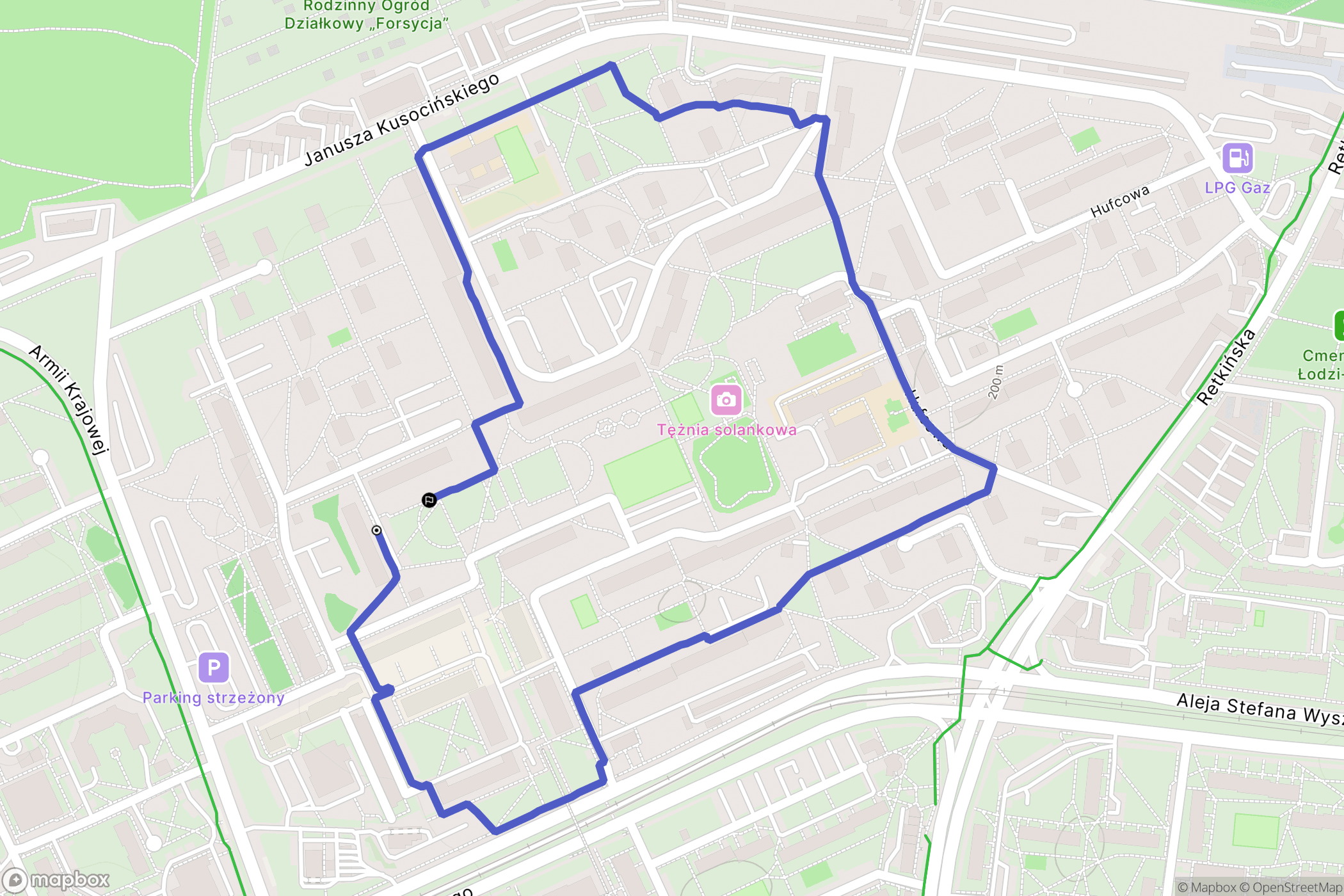 Łódź: mapa trasy - Poland