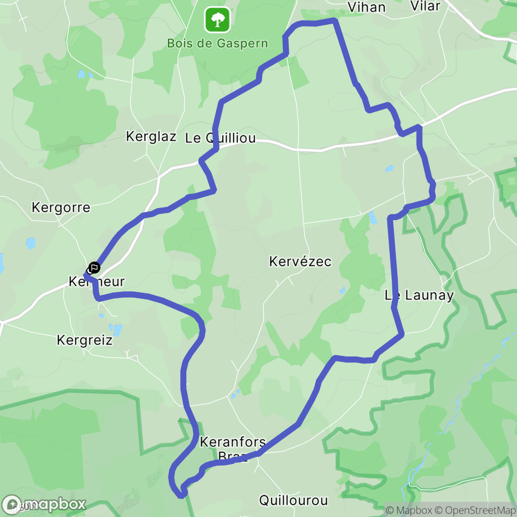 Plougonven : carte du parcours de randonnée - France