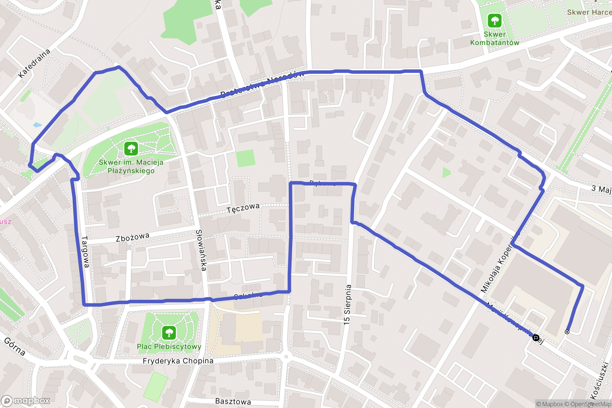 Kwidzyn: mapa trasy - Poland