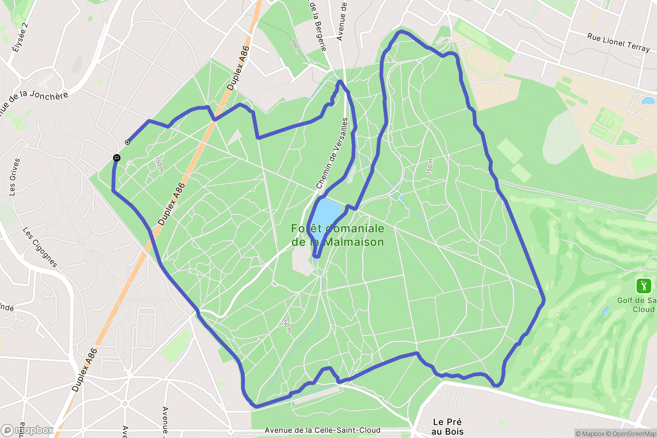 Rueil-Malmaison : carte du parcours de randonnée - France