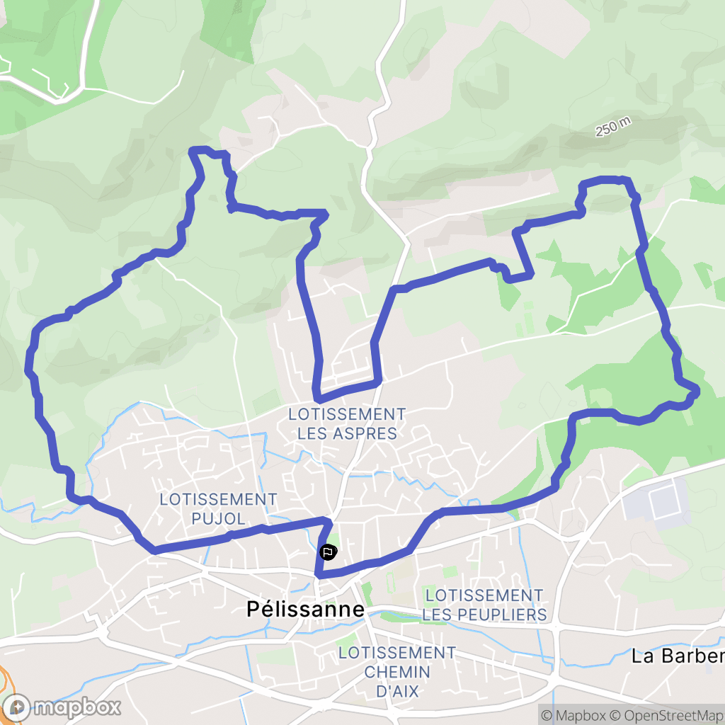 Pélissanne : carte du parcours de randonnée - France