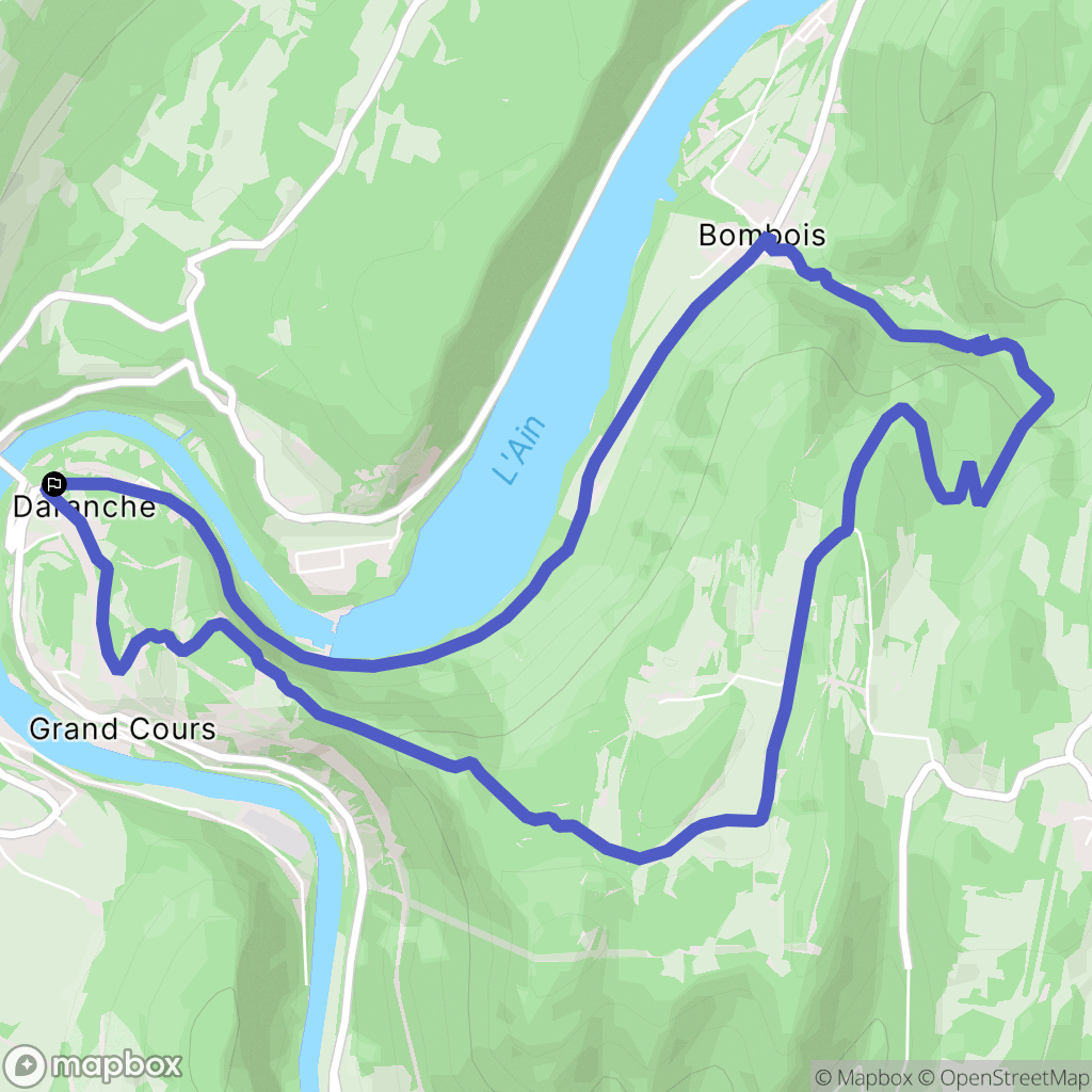 Bolozon : carte du parcours de randonnée - France