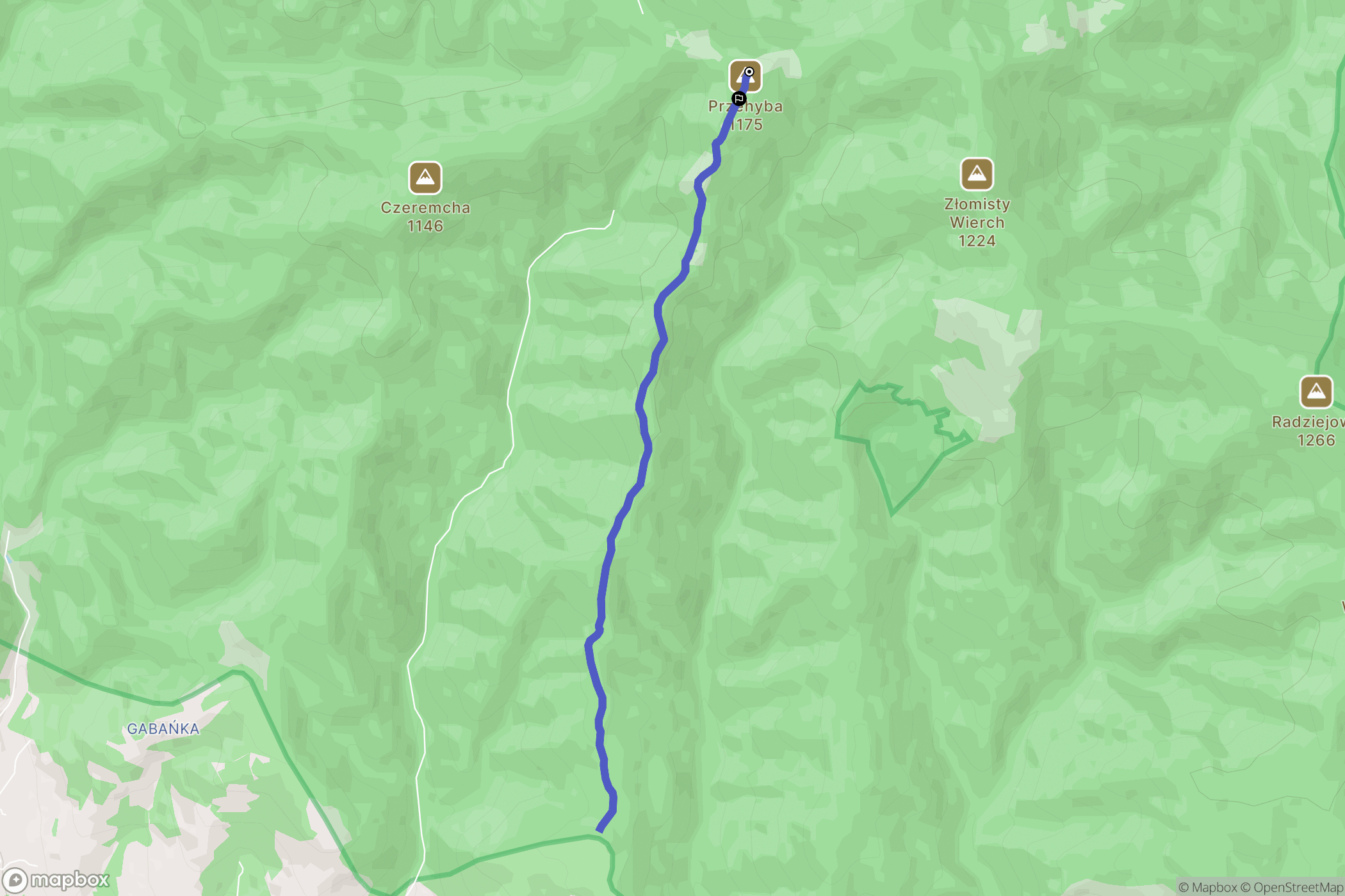 Przysietnica: mapa trasy - Poland