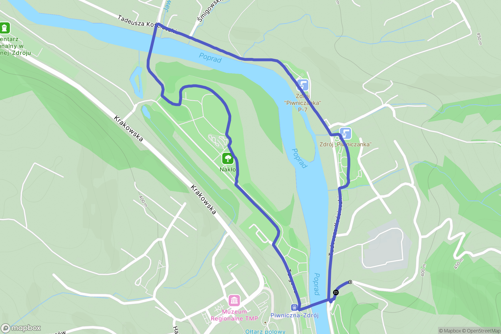 Piwniczna-Zdrój: mapa trasy - Poland