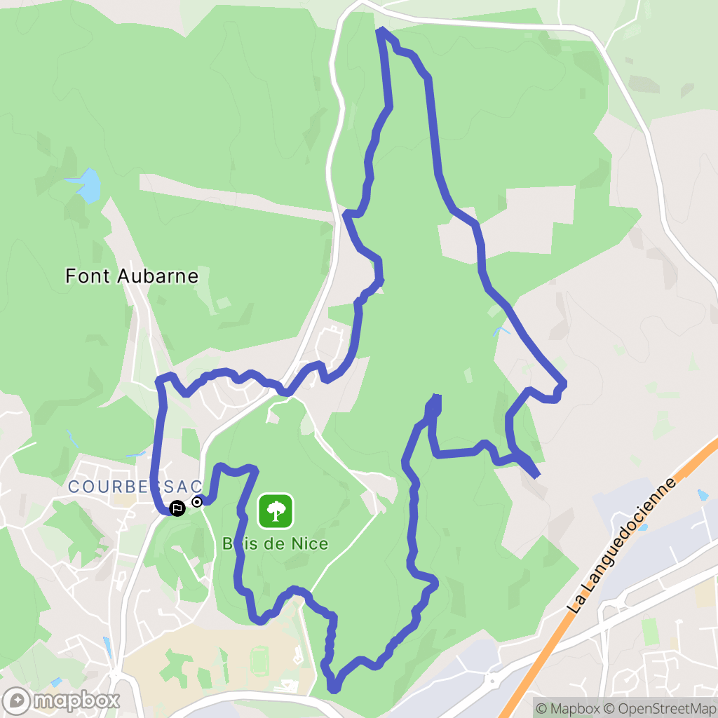Nîmes : carte du parcours de randonnée - France