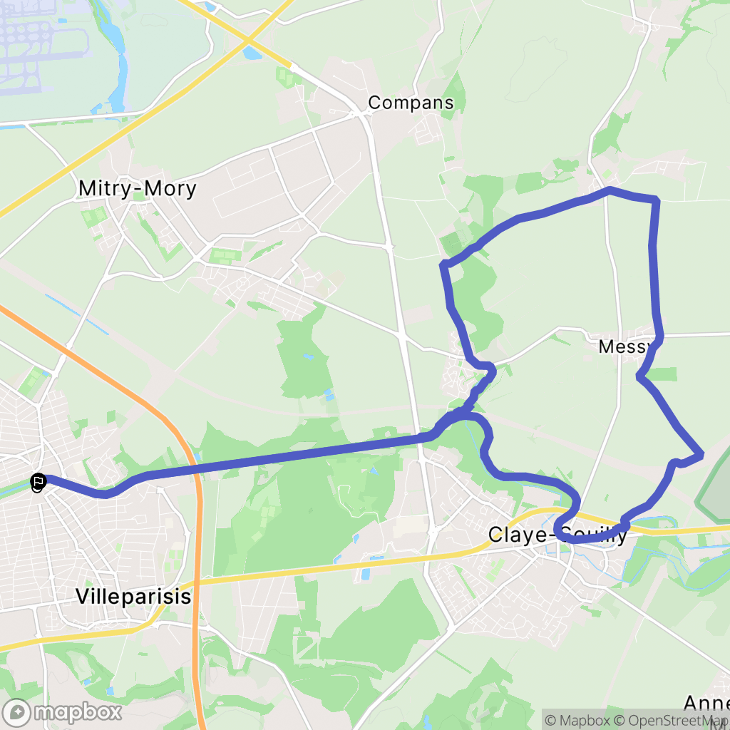 Villeparisis : carte du parcours de randonnée - France