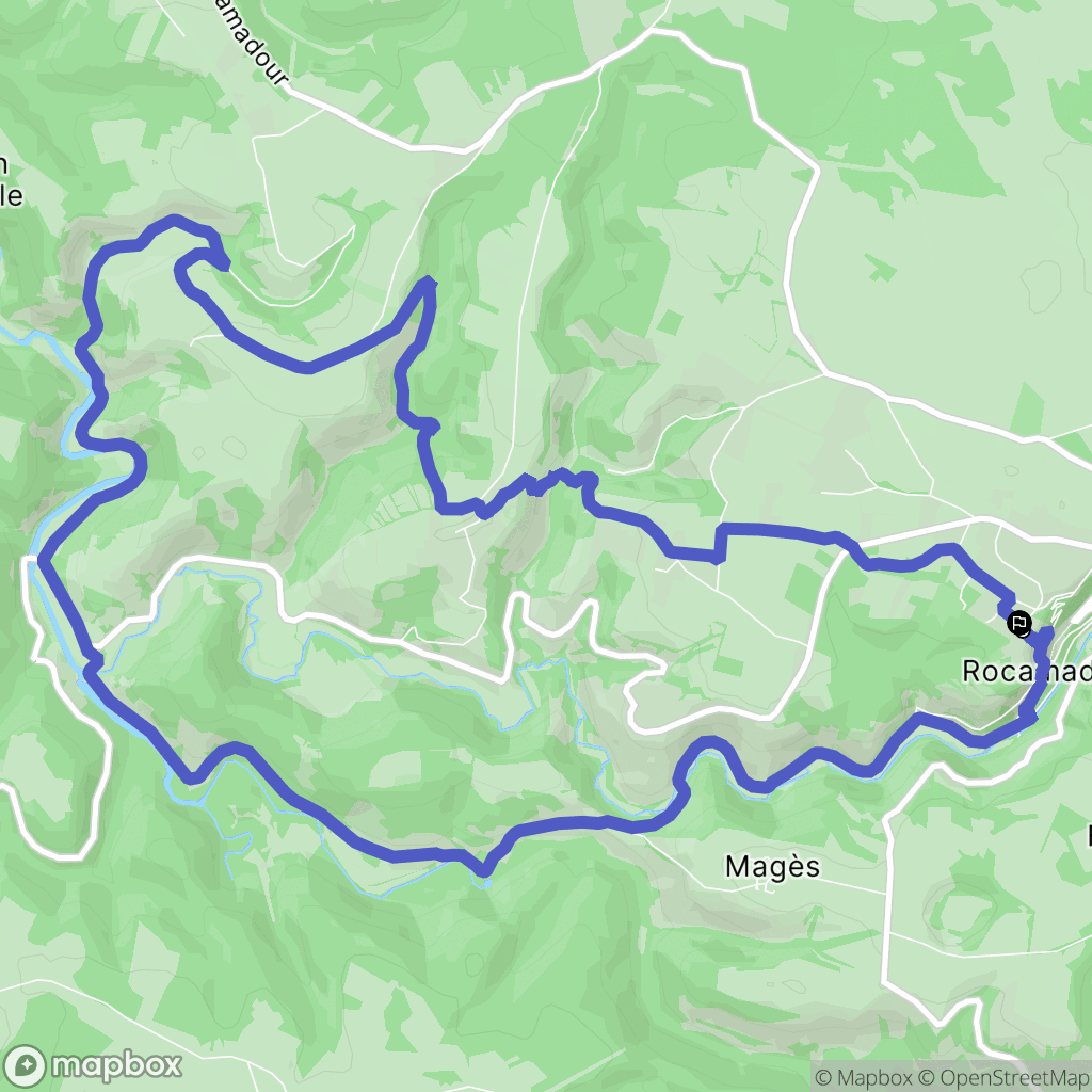 Rocamadour : carte du parcours de randonnée - France