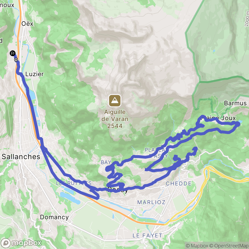 Sallanches : carte du parcours de randonnée - France