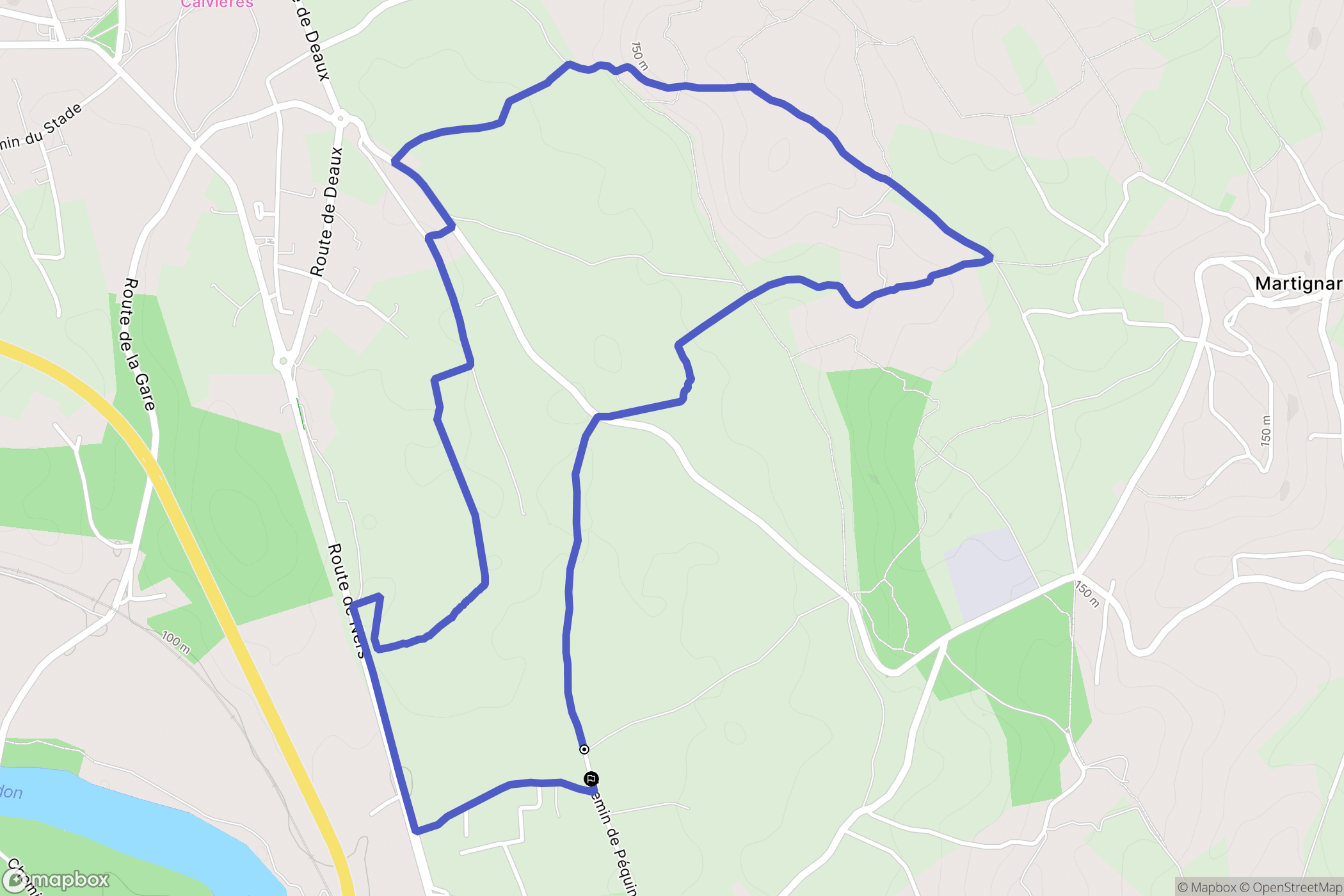 Ners : carte du parcours de randonnée - France