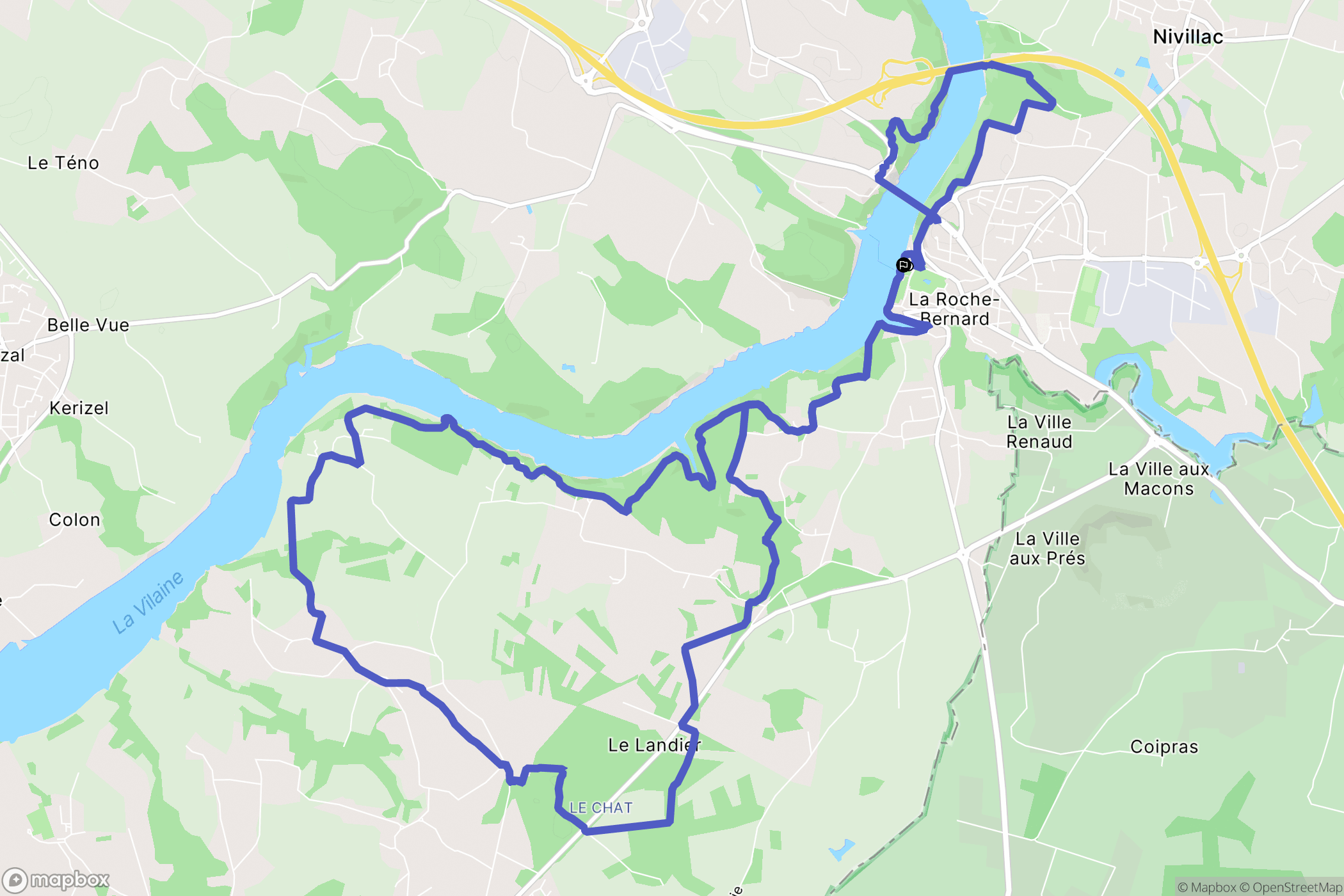 La Roche-Bernard : carte du parcours de randonnée - France