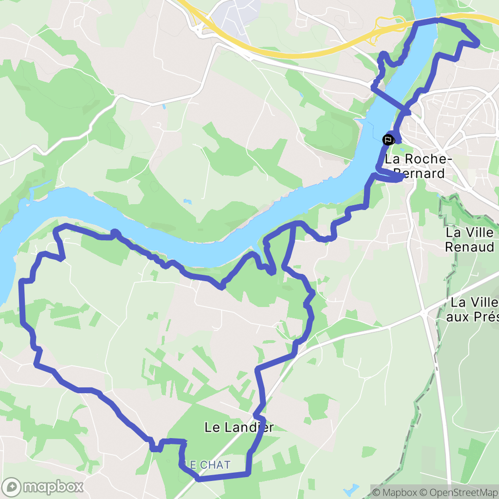 La Roche-Bernard : carte du parcours de randonnée - France