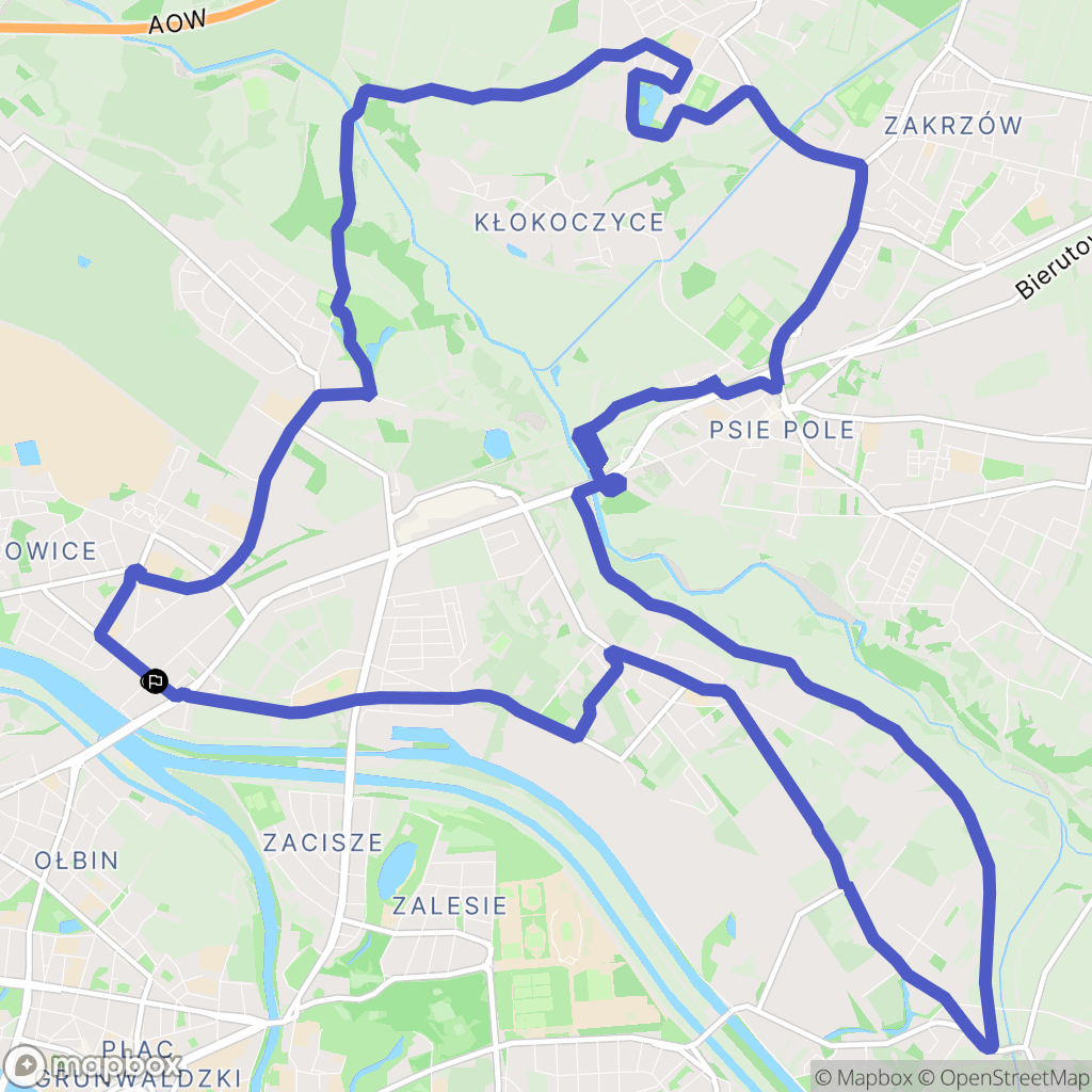 Wrocław: mapa trasy - Poland
