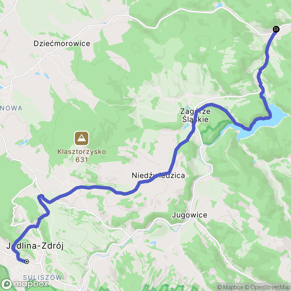 Jedlina-Zdrój: mapa trasy - Poland