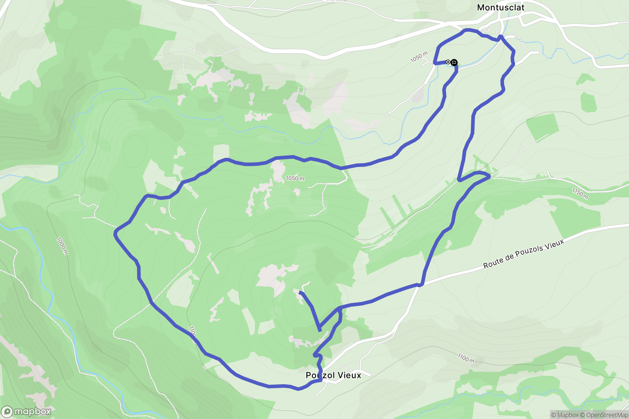 Montusclat : carte du parcours de randonnée - France