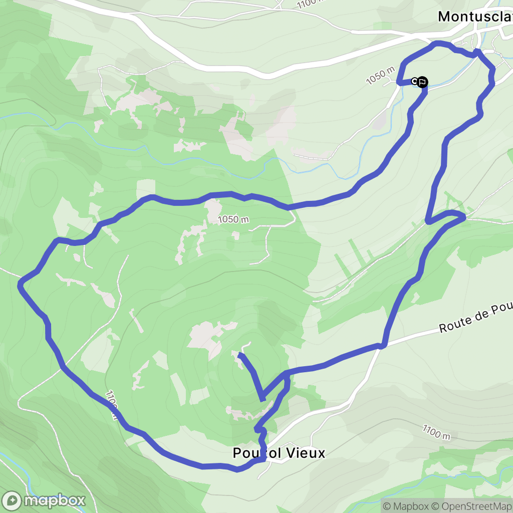 Montusclat : carte du parcours de randonnée - France