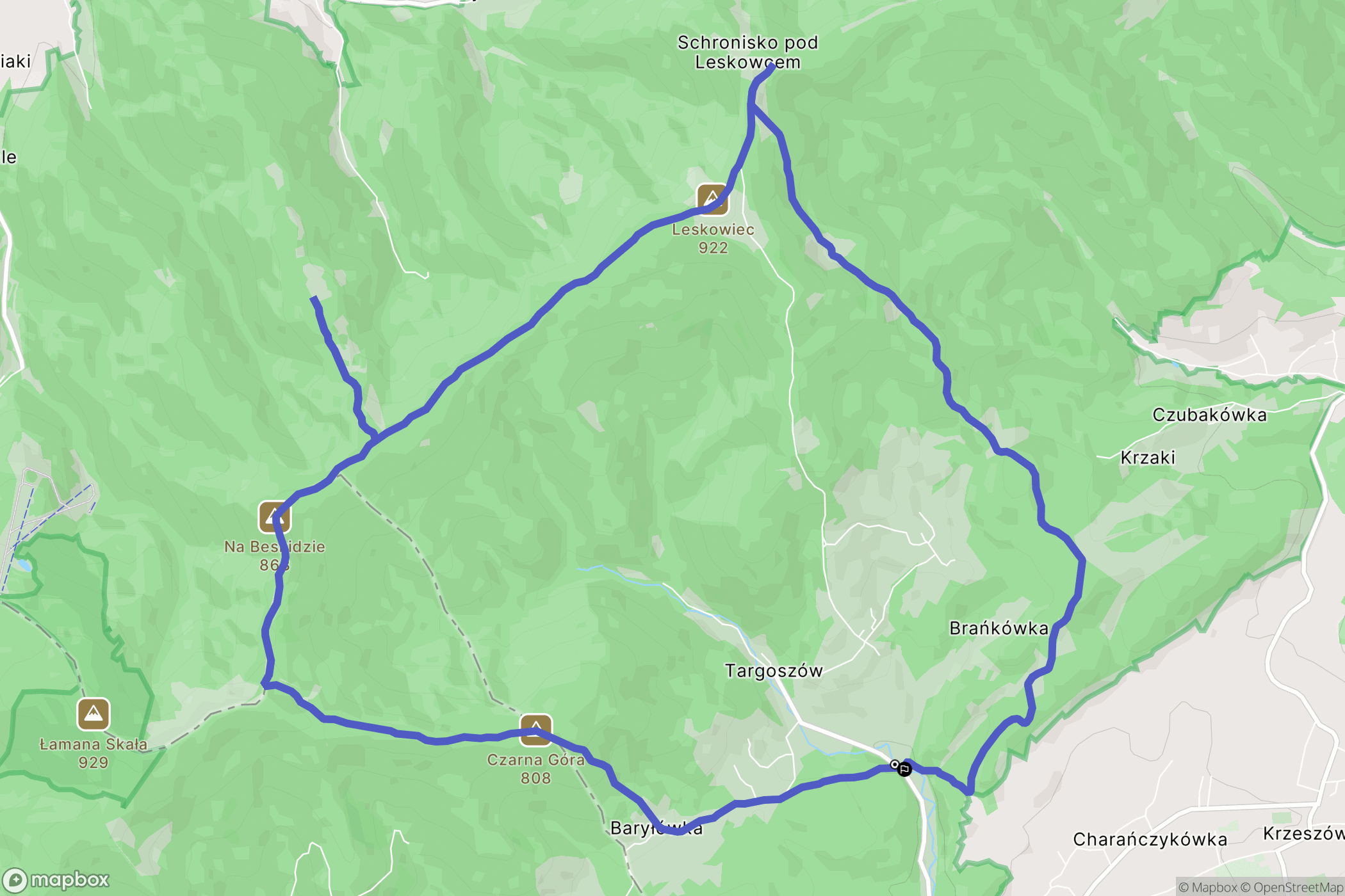 Targoszów: mapa trasy - Poland