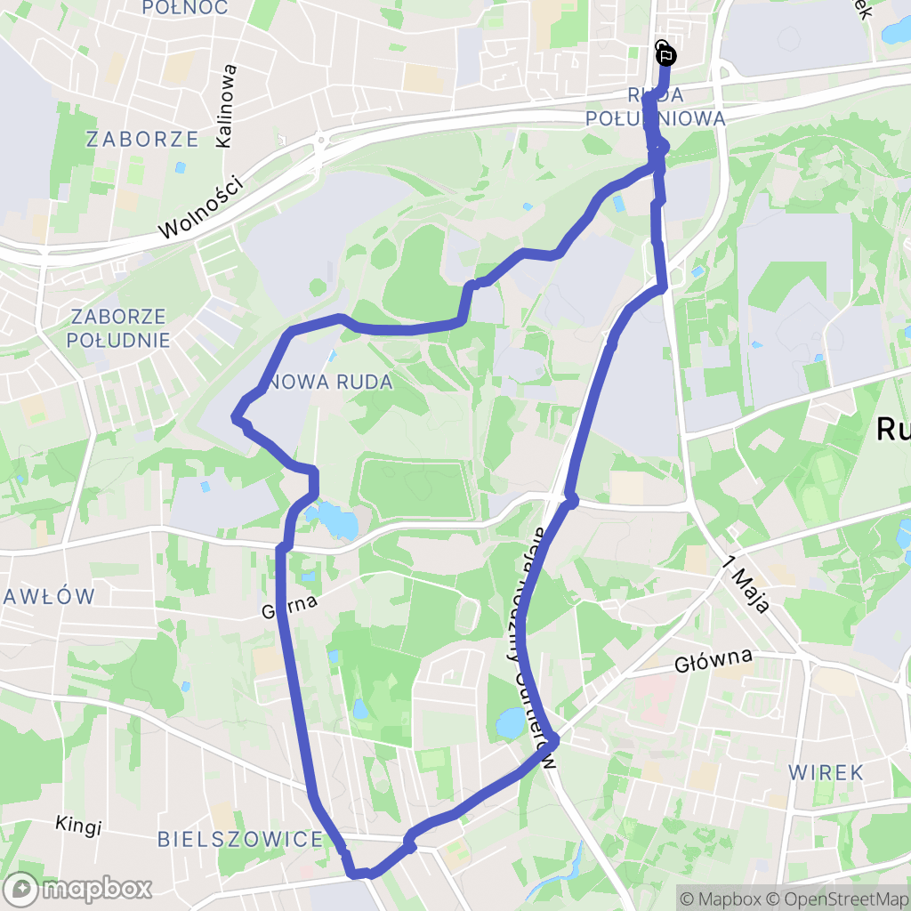 Ruda Śląska: mapa trasy - Poland