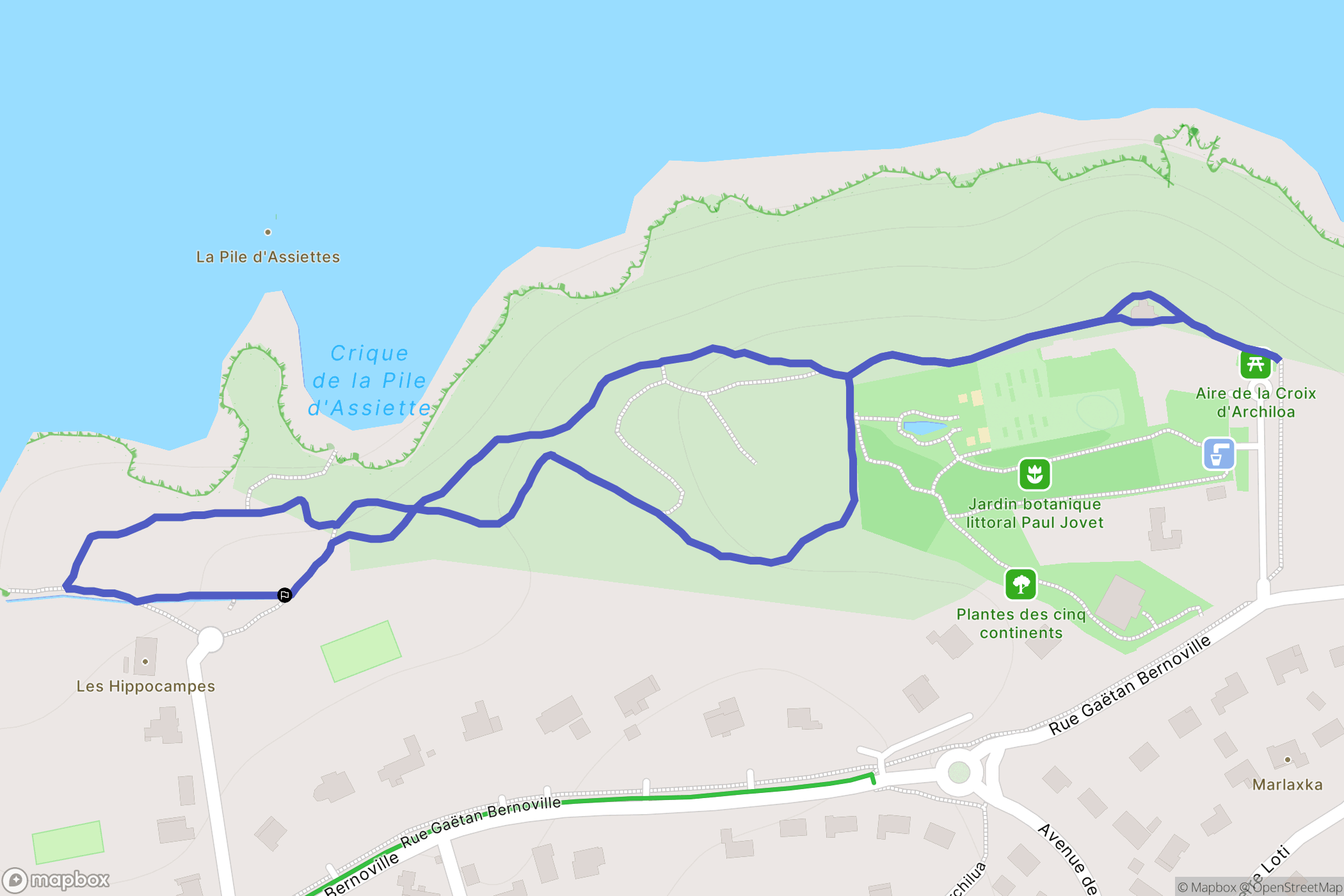 Saint-Jean-de-Luz : carte du parcours de randonnée - France